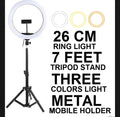 LED RING LIGHT 26 CM AND 7 FEET TRIPOD IN METAL